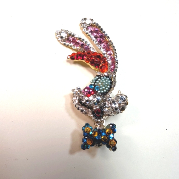 Wendy Gell Roger Rabbit head pin pearls and jewels rare and collectible . - Picture 1 of 4
